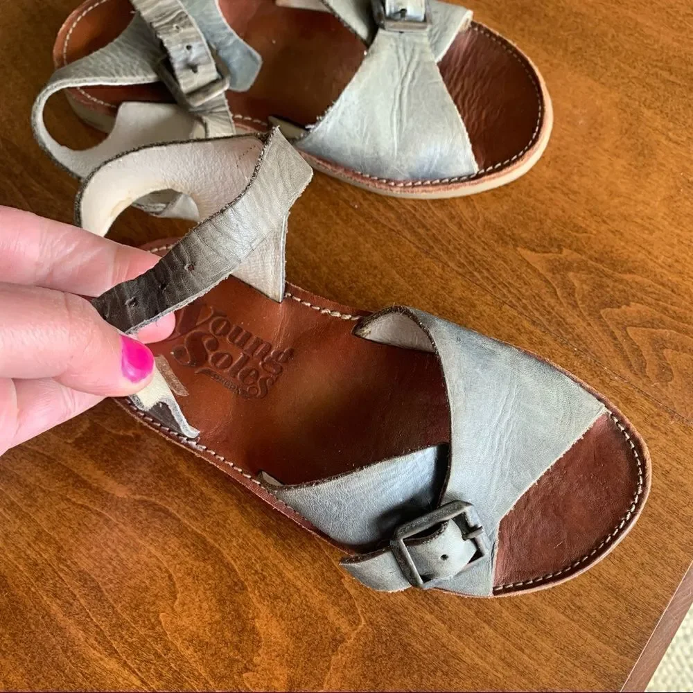 Young Soles London leather buckle sandals